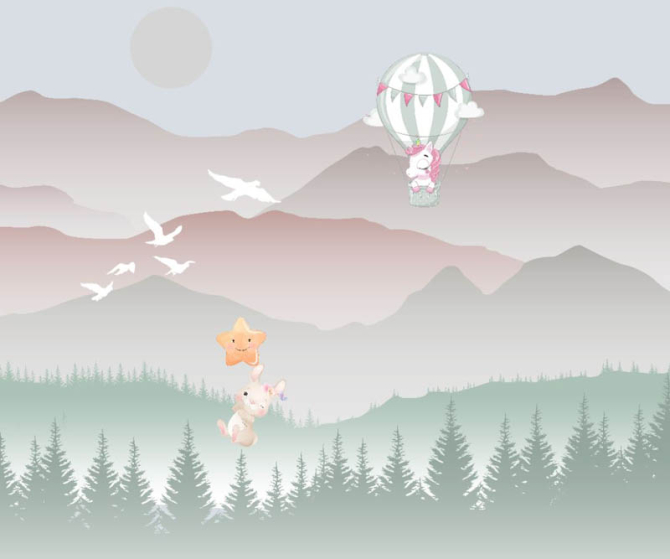 Фотошпалери гори Дитячі в Сканді стилі