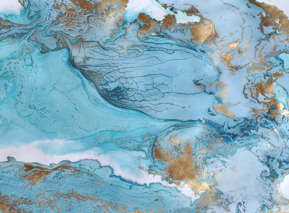 выбрать Фотошпалери Блакитний флюїд з золотими ділянками Каталог фотошпалер на стіну