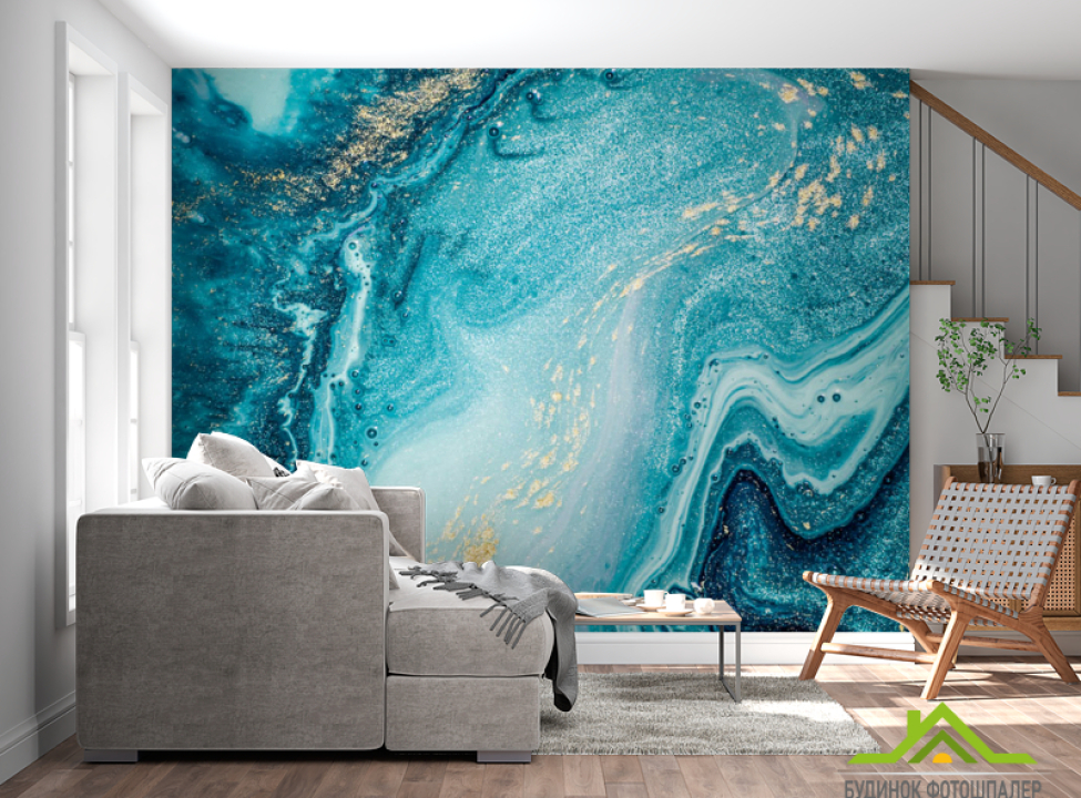 выбрать Фотообои Fluid Art бирюза Каталог фотообоев на стену