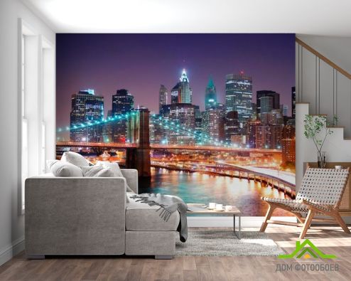 выбрать Фотообои Ночные мосты New Yorkа Фотообои Фотообои Города: фото  на стену