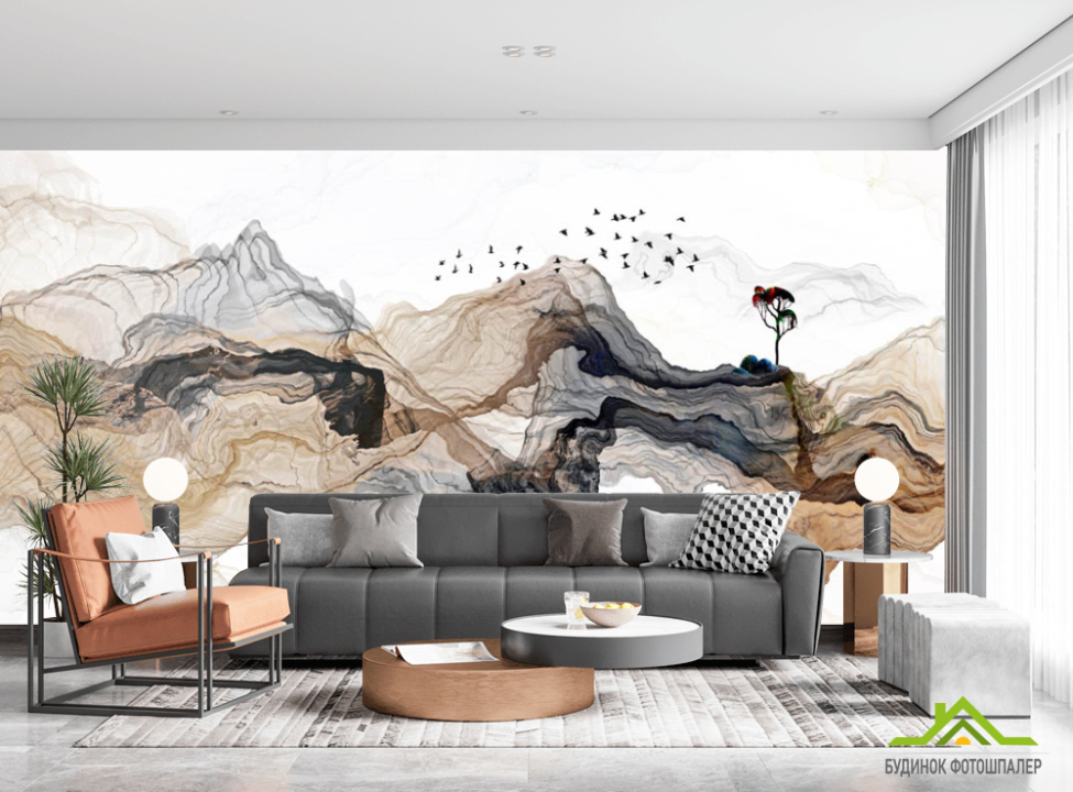 выбрать Фотошпалери коричневі стерео лінії Каталог фотошпалер на стіну