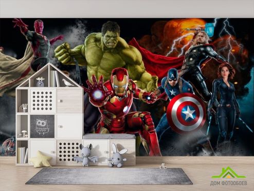 выбрать Фотообои Супергерои Фотообои Фотообои Мстители: горизонталная, горизонтальная ориентация на стену