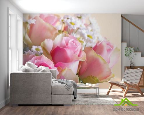 выбрать Фотообои Розовые розы Фотообои Фотообои Цветы: горизонталная, горизонтальная ориентация на стену