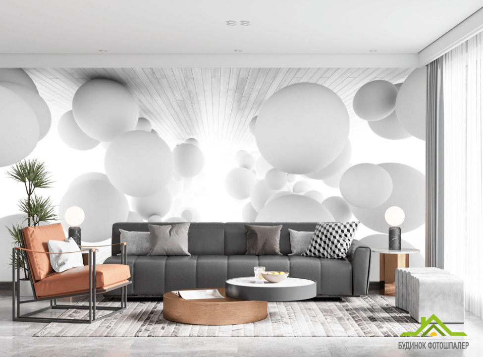 выбрать Фотообои Шары серые 3д обьем Фотообои 3Д на стену