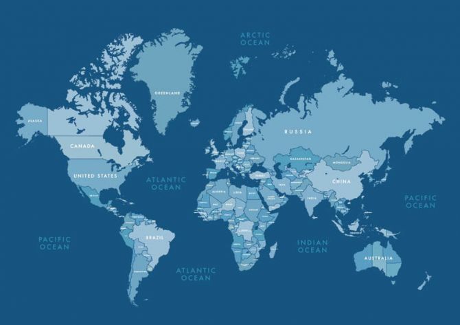Фотообои карта мира
