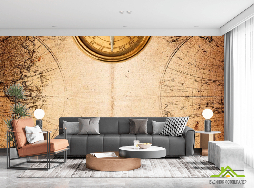 выбрать Фотошпалери Компас і карта світу Каталог фотошпалер на стіну