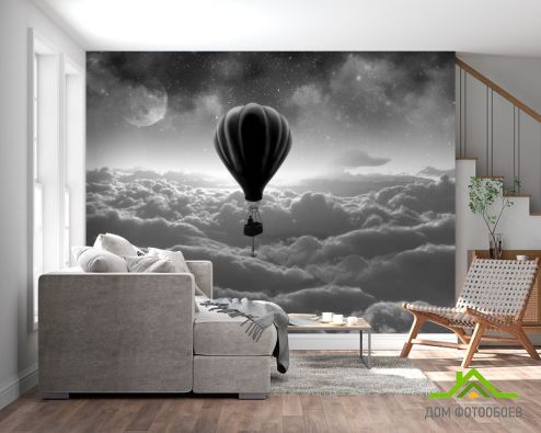 выбрать Фотообои воздушный шар Фотообои Фотообои Лофт: горизонталная, горизонтальная ориентация на стену