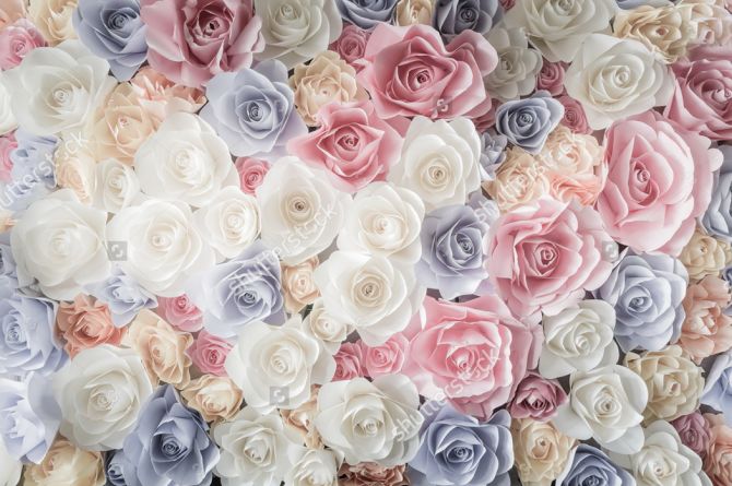 Фотообои 3D бумажные розы