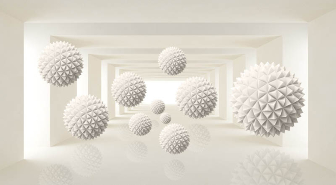 Фотообои 3d сферы в тоннеле