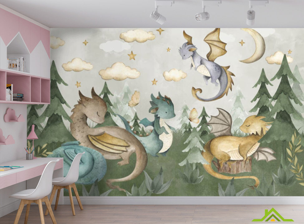 выбрать Фотошпалери Динозаврики в лісі Каталог фотошпалер на стіну