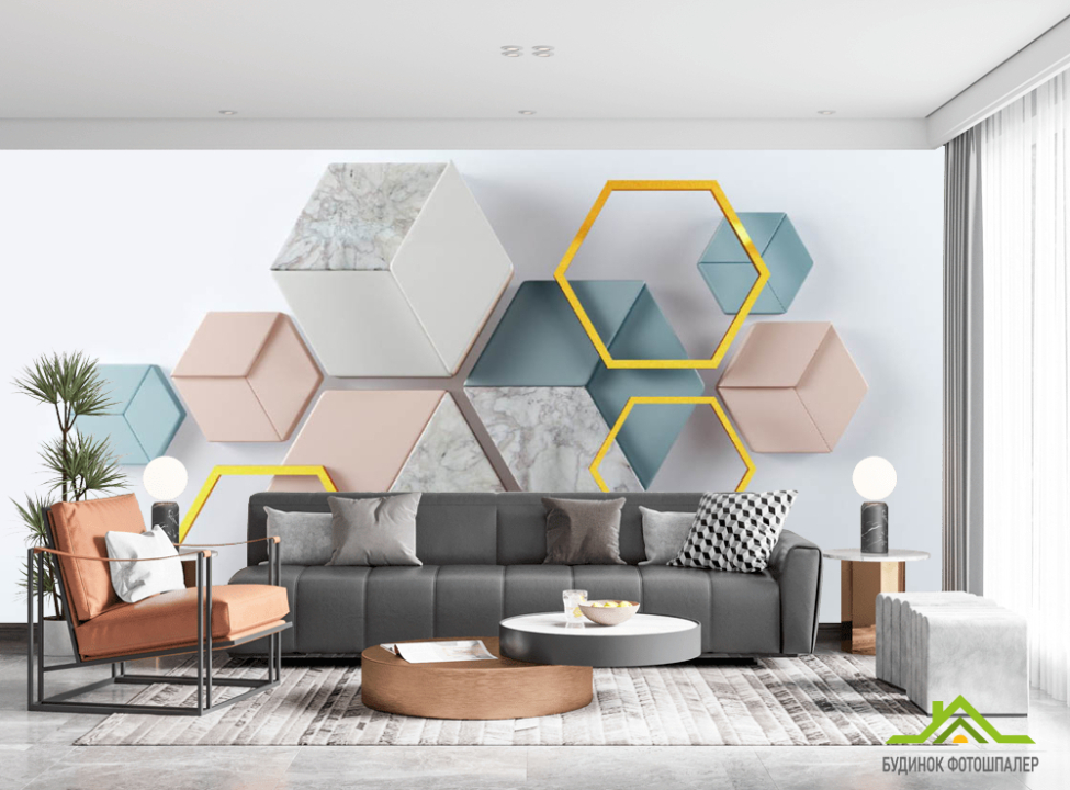 выбрать Фотошпалери 3Д, геометрія Каталог фотошпалер на стіну