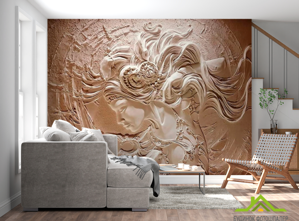 выбрать Фотообои Девушка барельеф Фотообои 3Д на стену