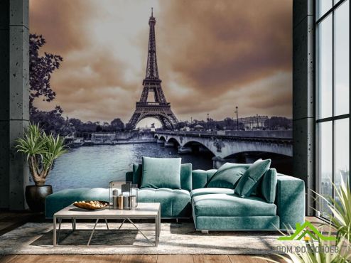 выбрать Фотообои темное небо над Парижем Фотообои, цвет: «» на стену