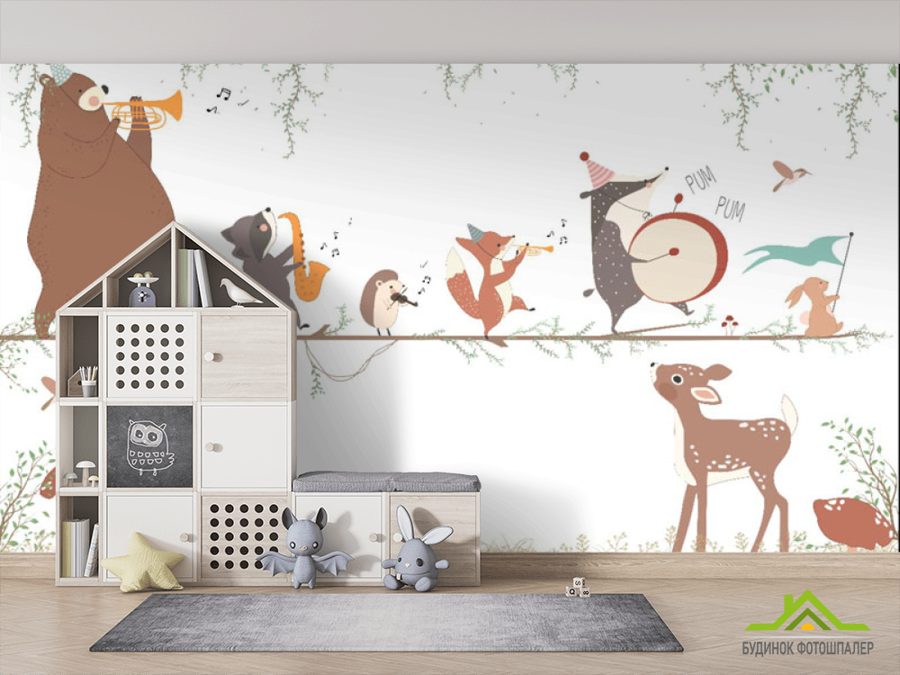 Фотообои Музыкальный ансамбль из животных