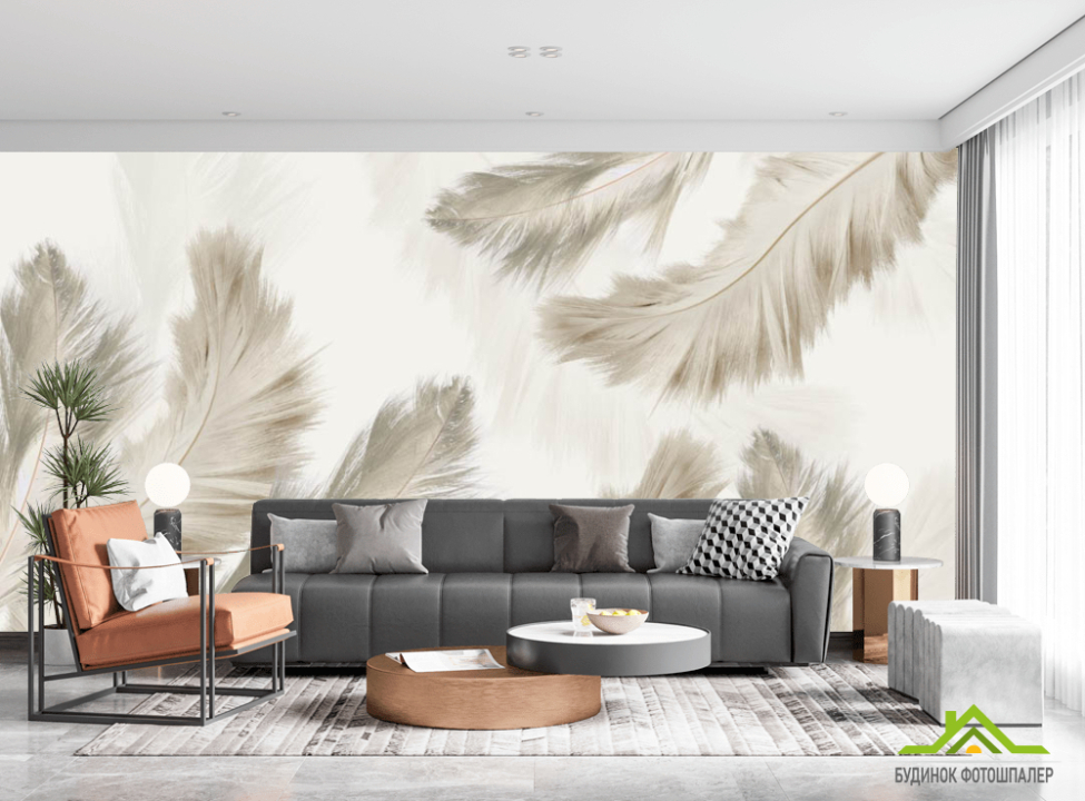 выбрать Фотообои Бежевые перья Каталог фотообоев на стену
