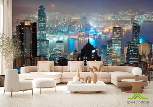 выбрать Фотообои Вид сверху в Гонконге Фотообои Город на стену