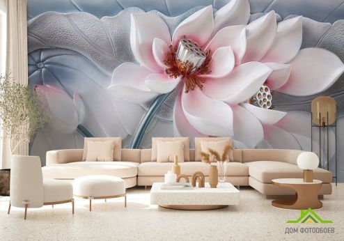 выбрать Фотообои Красивый керамический цветок Фотообои 3D фотообои: горизонталная, горизонтальная ориентация на стену