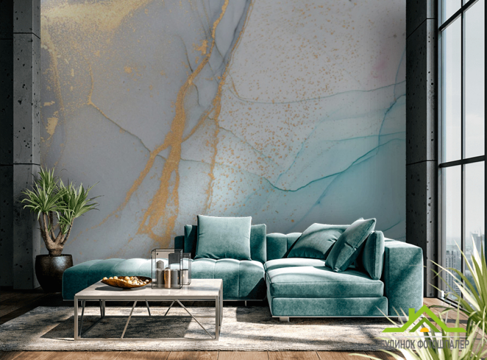 выбрать Фотообои Нежный флюид в голубом цвете Каталог фотообоев на стену