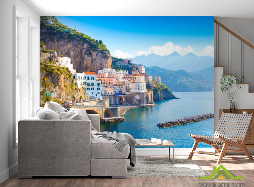 выбрать Фотошпалери білі будинку над морем Каталог фотошпалер на стіну