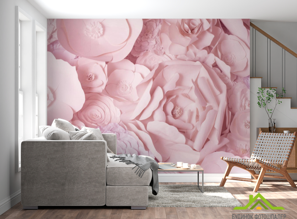 выбрать Шпалери паперові рожеві квіти Каталог фотошпалер на стіну