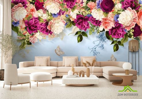 выбрать Фотошпалери Яскраві квіти зі стелі Фотошпалери Фотошпалери Квіти -  на стіну