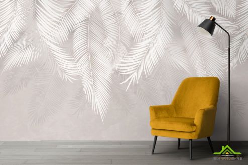 выбрать Фотообои серые листья на стену Фотообои Дизайнерские листья на стену