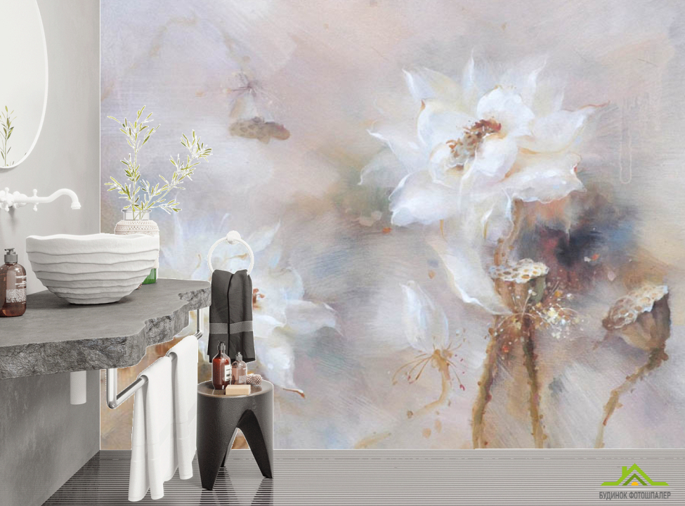 выбрать Фотообои Рисованные цветы Каталог фотообоев на стену