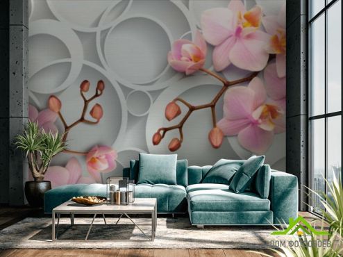 выбрать Фотообои Розовые орхидеи Фотообои, цвет: «разноцветный, фото» на стену