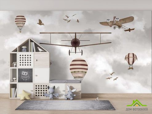 выбрать Фотообои Самолеты, вертолеты и воздушные шары  на стену