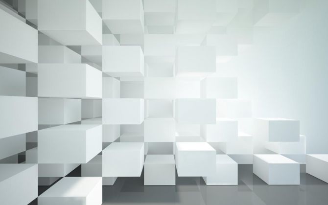 Фотообои Белые объёмные кубы