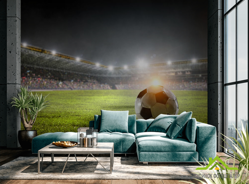 выбрать Фотошпалери м'яч на футбольному полі Каталог фотошпалер на стіну