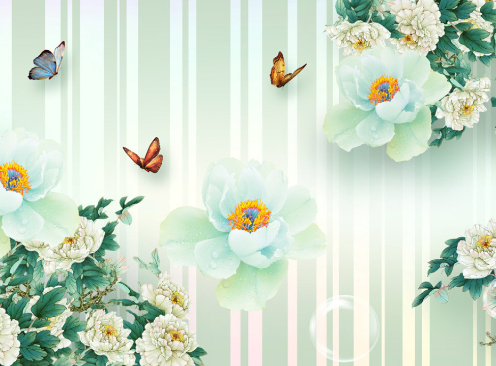 выбрать Фотошпалери Салатові квіти 3д Каталог фотошпалер на стіну