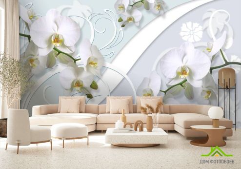 выбрать Фотообои Орхидеи 3д Фотообои 3D фотообои: горизонталная, горизонтальная ориентация на стену