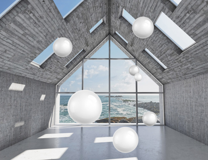 Фотообои  Комната с шарами