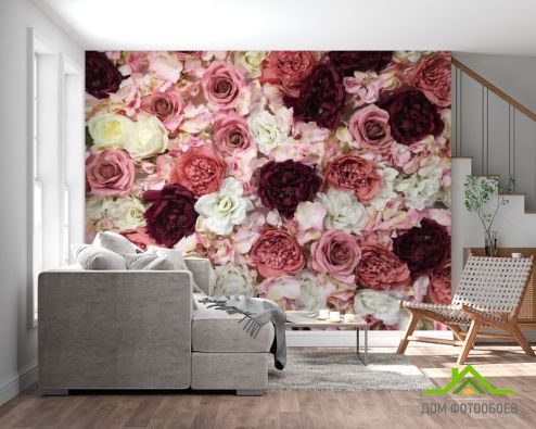 выбрать Фотообои розы разных оттенков Фотообои Фотообои Цветы: горизонталная, горизонтальная ориентация на стену