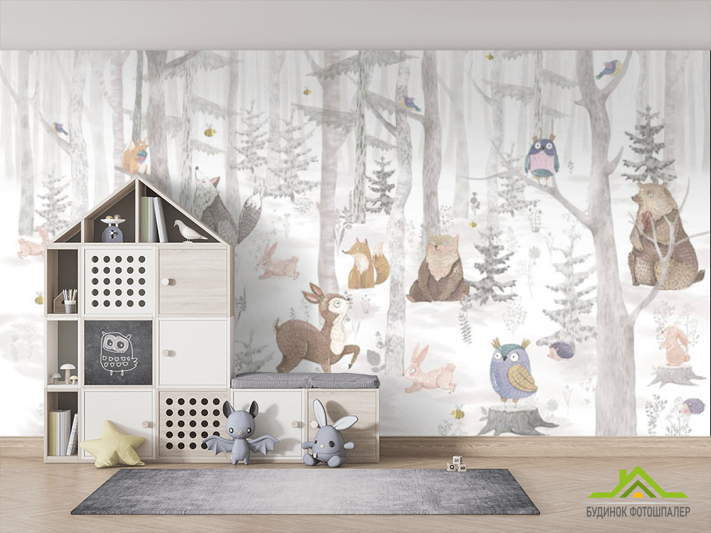 Фотошпалери Тварини в лісі мінімалістичні