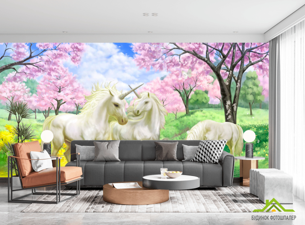 выбрать Фотообои Единороги детские Каталог фотообоев на стену