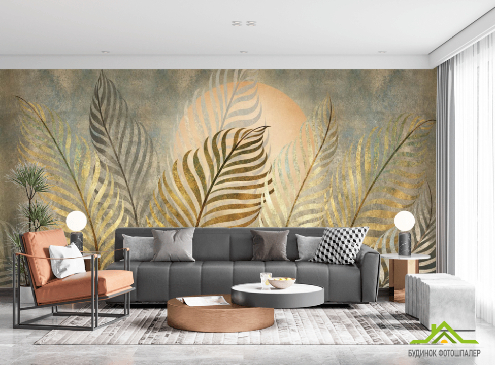 выбрать Фотообои Золотые листья Каталог фотообоев на стену