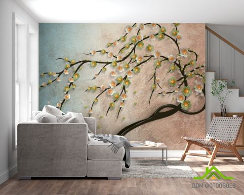 выбрать Фотообои Дерево лепка Фотообои 3D фотообои: горизонталная, горизонтальная ориентация на стену