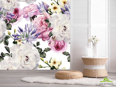 выбрать Фотообои рисованные цветы  на стену