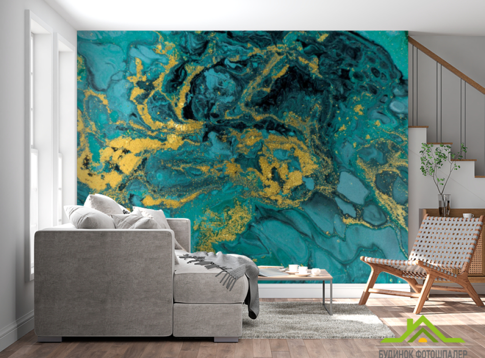 выбрать Фотошпалери Бірюзовий Fluid art Каталог фотошпалер на стіну