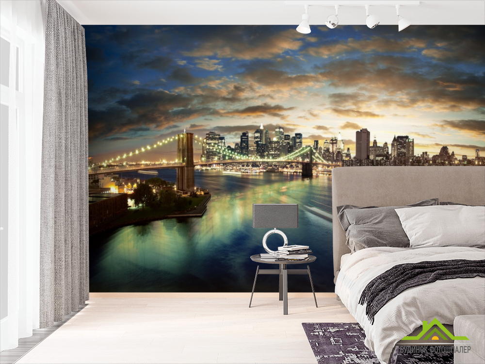 Фотошпалери Ніч, міст, New York