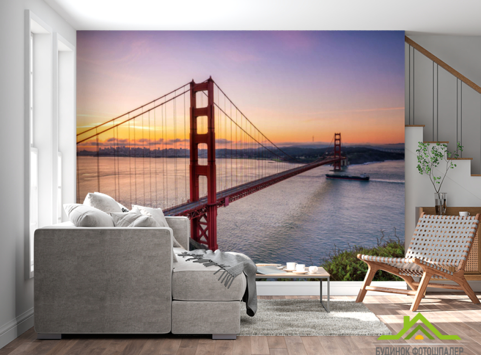 выбрать Фотообои мост ​​Голден Гейт на закате Каталог фотообоев на стену
