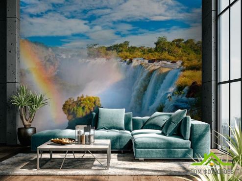 выбрать Фотообои Бурлящий водопад Фотообои Фотообои Водопад: горизонталная, горизонтальная ориентация на стену