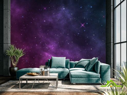 выбрать Фотошпалери фіолетове зоряне небо  на стіну