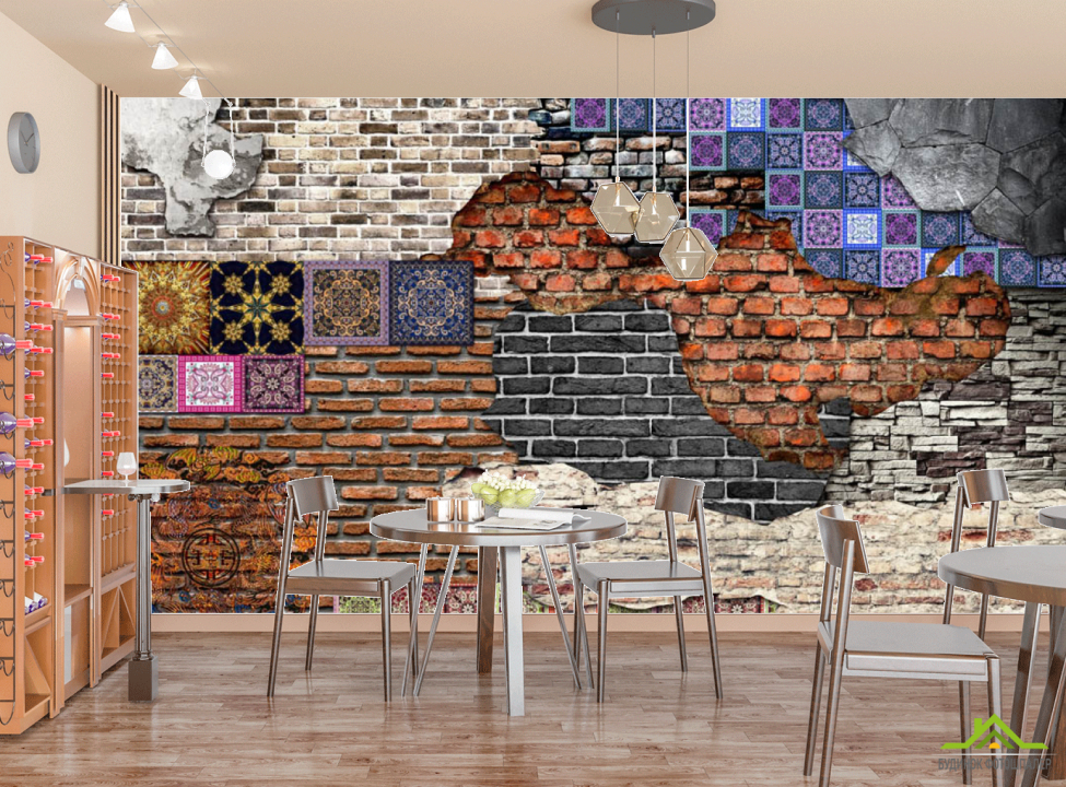 выбрать Фотошпалери Лофт стіна з візерунком Каталог фотошпалер на стіну