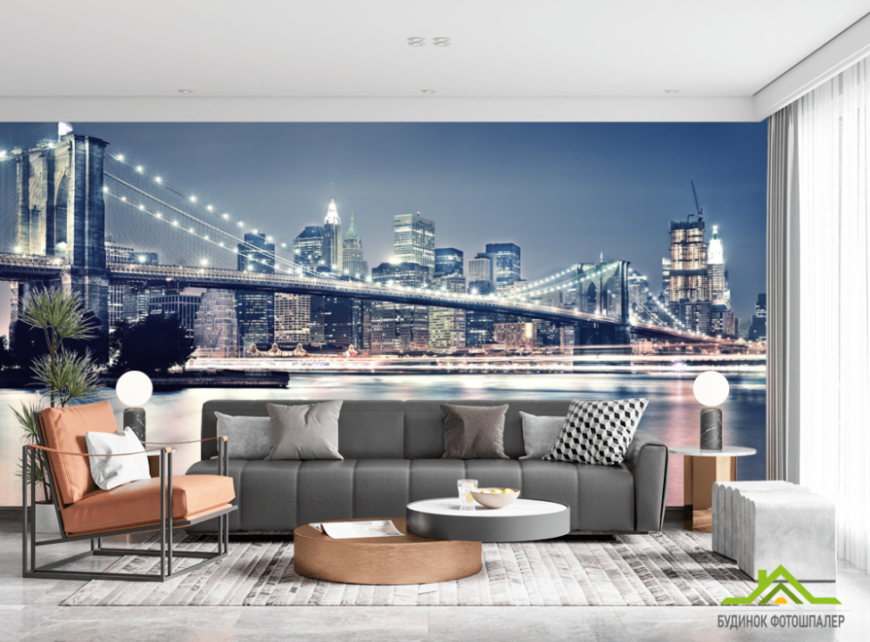 выбрать Фотошпалери Бруклінський міст у вогнях Каталог фотошпалер на стіну