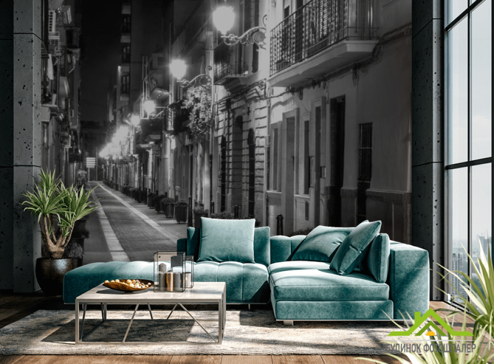 выбрать Фотошпалери Нічна гарна вуличка Каталог фотошпалер на стіну