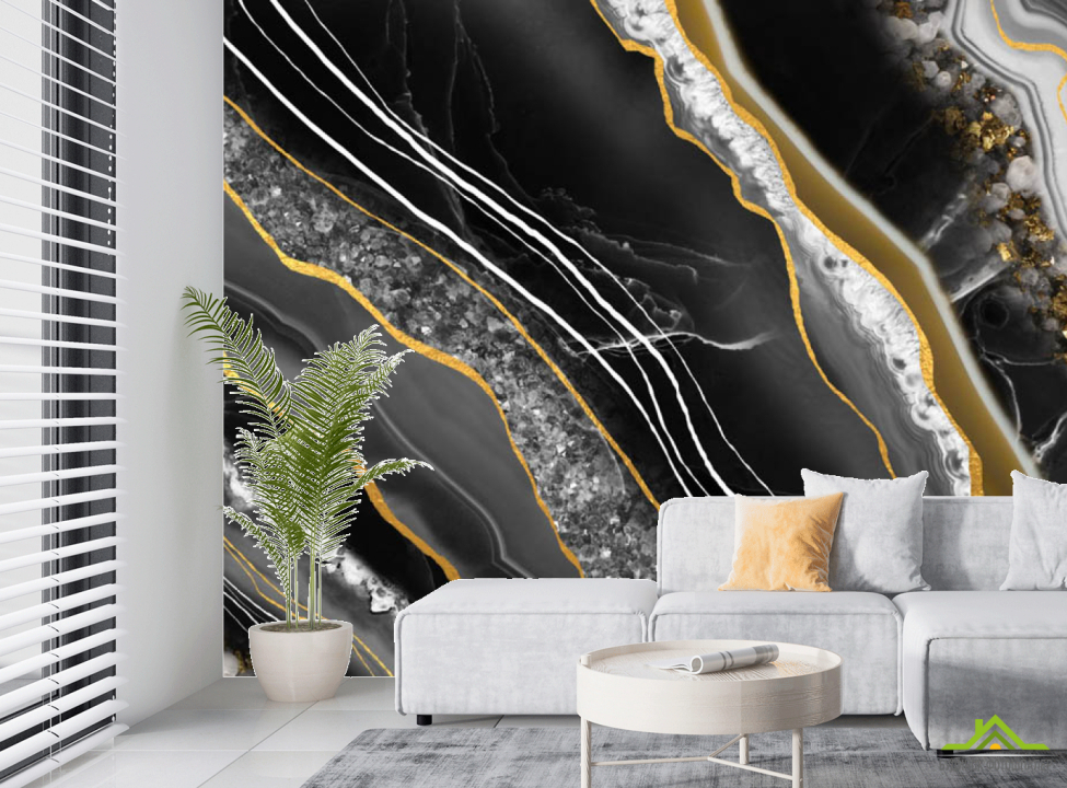 выбрать Фотошпалери золоті лінії на мармурі Каталог фотошпалер на стіну