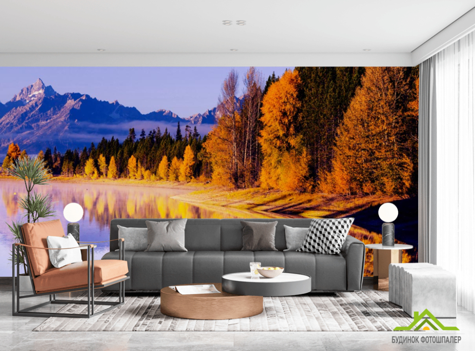 выбрать Фотообои осенние деревья над озером Каталог фотообоев на стену